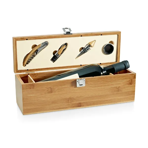 Kit Vinho Personalizado com Estojo em Bambu Kit Vinho Personalizado com Estojo em Bambu
