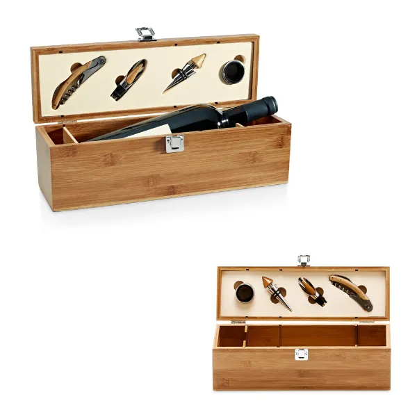 Kit Vinho Personalizado com Estojo em Bambu Kit Vinho Personalizado com Estojo em Bambu