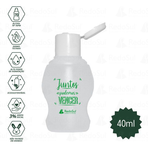 RD AL040-Álcool em Gel Personalizado 40 ml | Ponta-Alta-do-Norte-SC