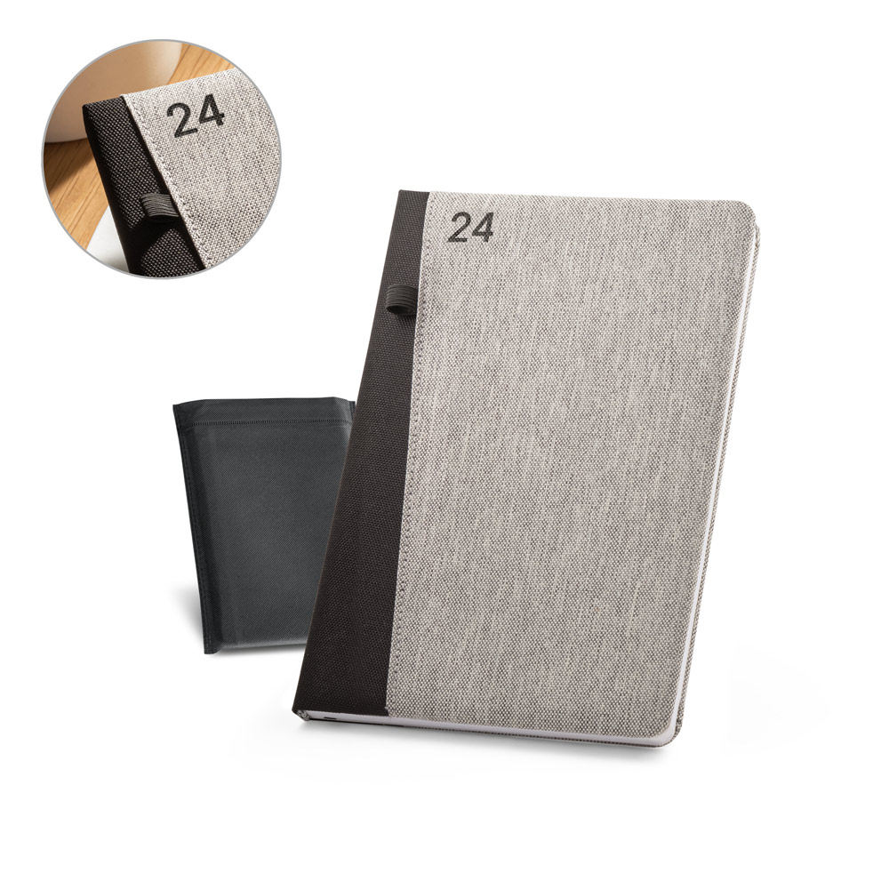 RD 66206-Agenda personalizada diária em rPET 21 x 14,8 cm | Nova-Santa-Rosa-PR