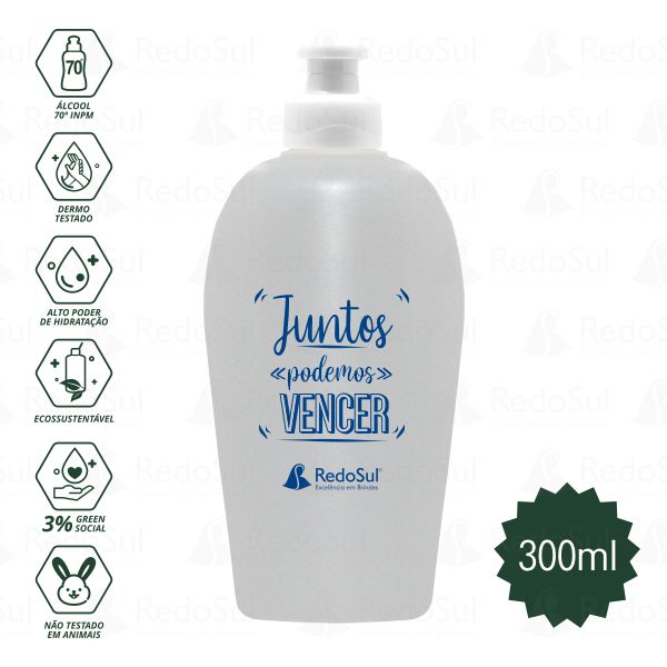 RD  AL0300-Álcool em Gel Personalizado 300 ml | Nova-Santa-Rita-RS