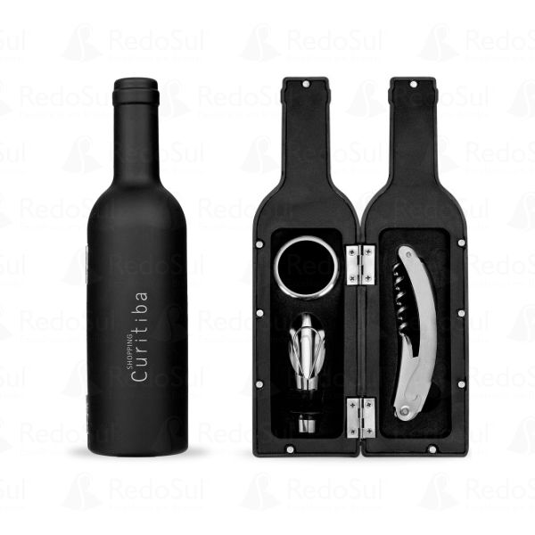 RD 11871-Kit Vinho Personalizado Formato Garrafa com 3 Peças em Iporanga-SP