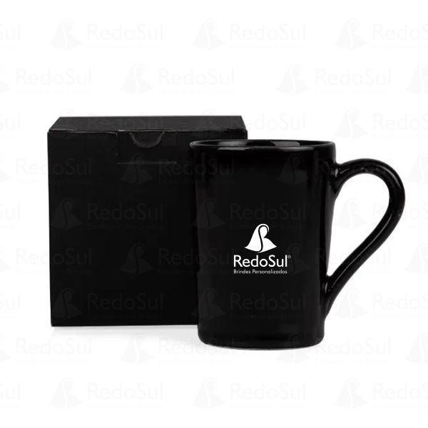 RD 8141231-Caneca em cerâmica na cor preta 230 ml | Jundiai-do-Sul-PR