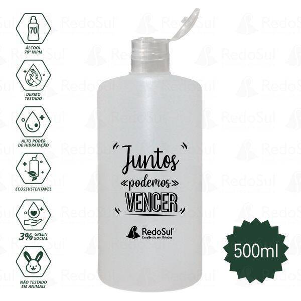 AL0500-Álcool em Gel Personalizado 500 ml | Ponta-Alta-do-Norte-SC