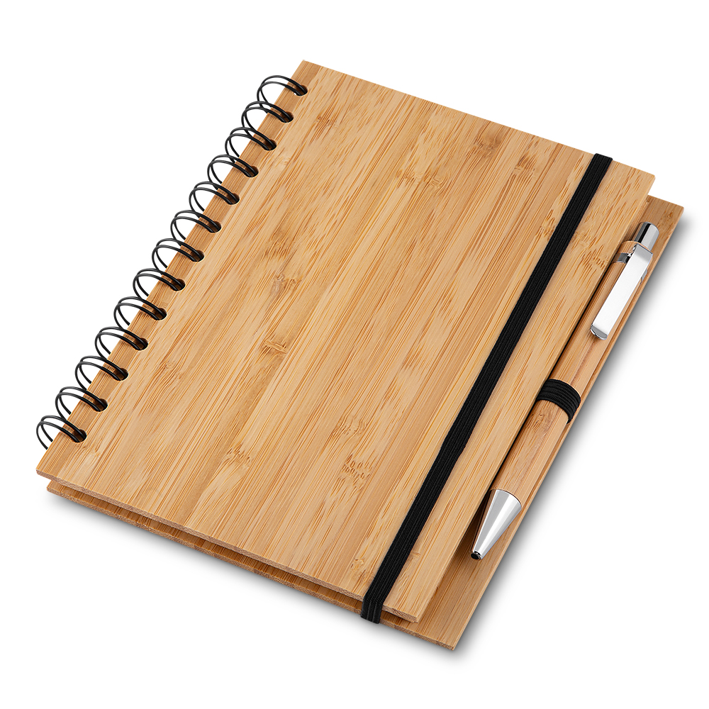 RD 8100390-Caderno de bambu personalizado 18 x 13 cm | Campo-Novo-RS