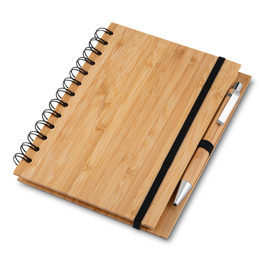 RD 8100390-Caderno de bambu personalizado 18 x 13 cm em Belo-Horizonte-MG