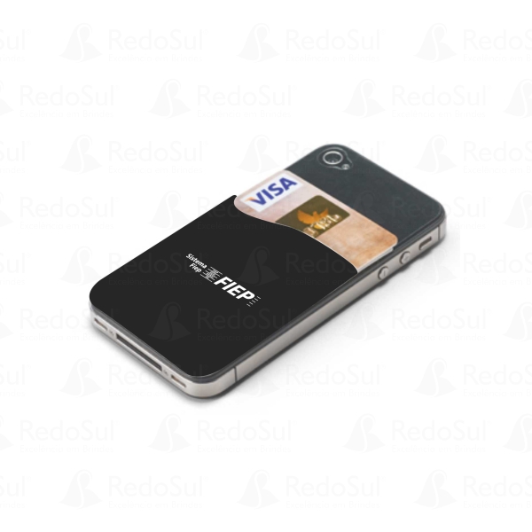 RD 93264-Porta Cartão em PVC para Celular Personalizado | Serra-ES