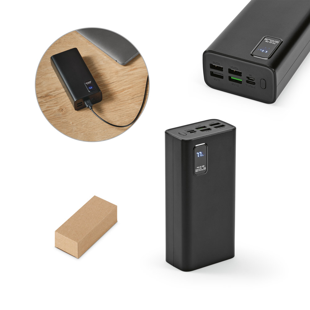 RD 97170-Bateria portátil personalizado em ABS reciclado e bateria em lítio 30'000 mAh | Suzano-SP