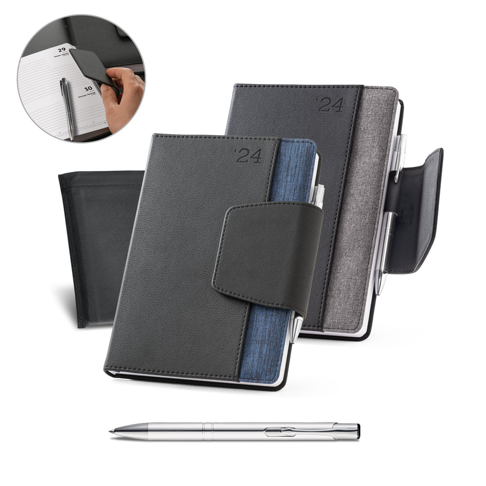 RD 66088-Agenda personalizada 21 x 15 cm em PU | Rio-Azul-PR