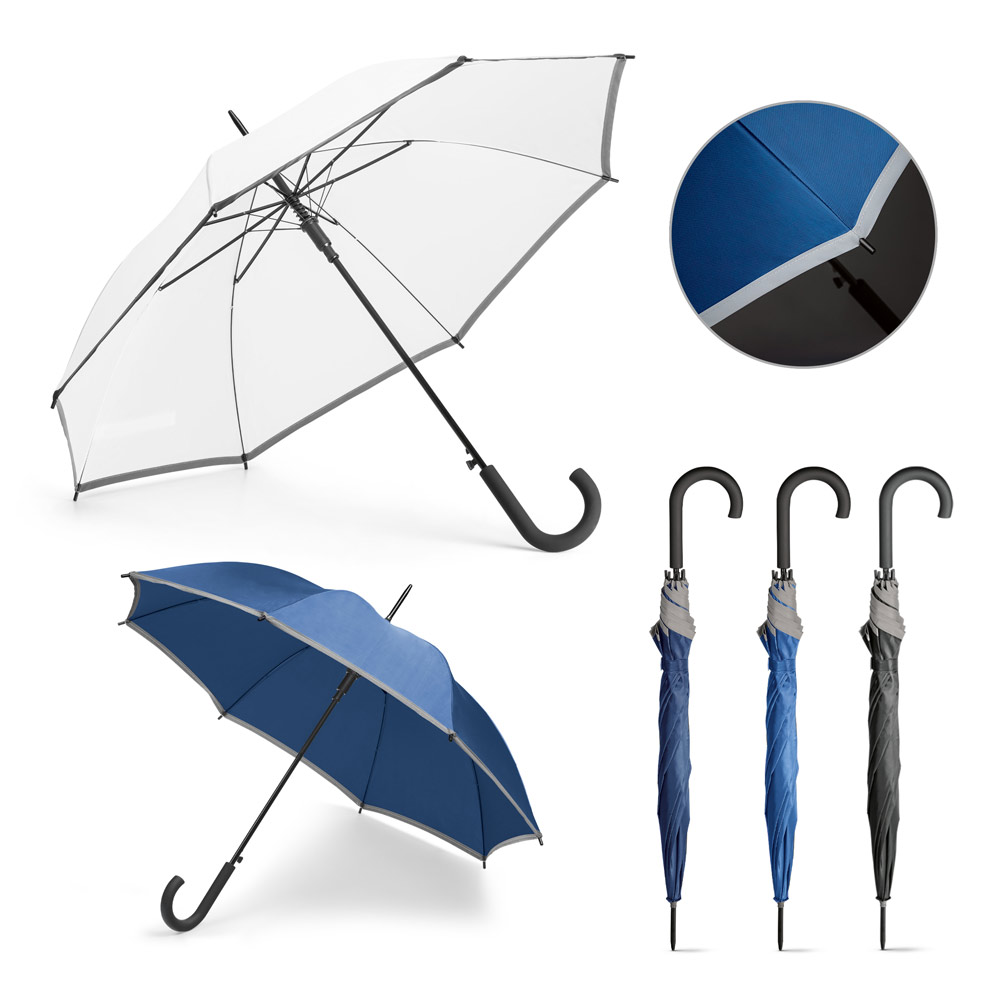 RD 99152-Guarda-chuva personalizado produzido em poliéster com faixa refletora