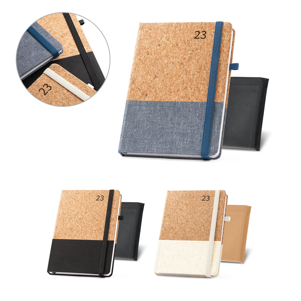 RD 66199-Agenda em cortiça e linho personalizada 21 x 15 cm | Timbe-do-Sul-SC