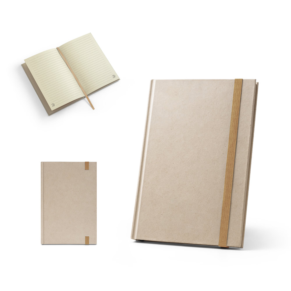 RD 93286-Caderno personalizado de capa dura em papel à base de cana de açúcar 14 x 21 cm | Cerro-Negro-SC