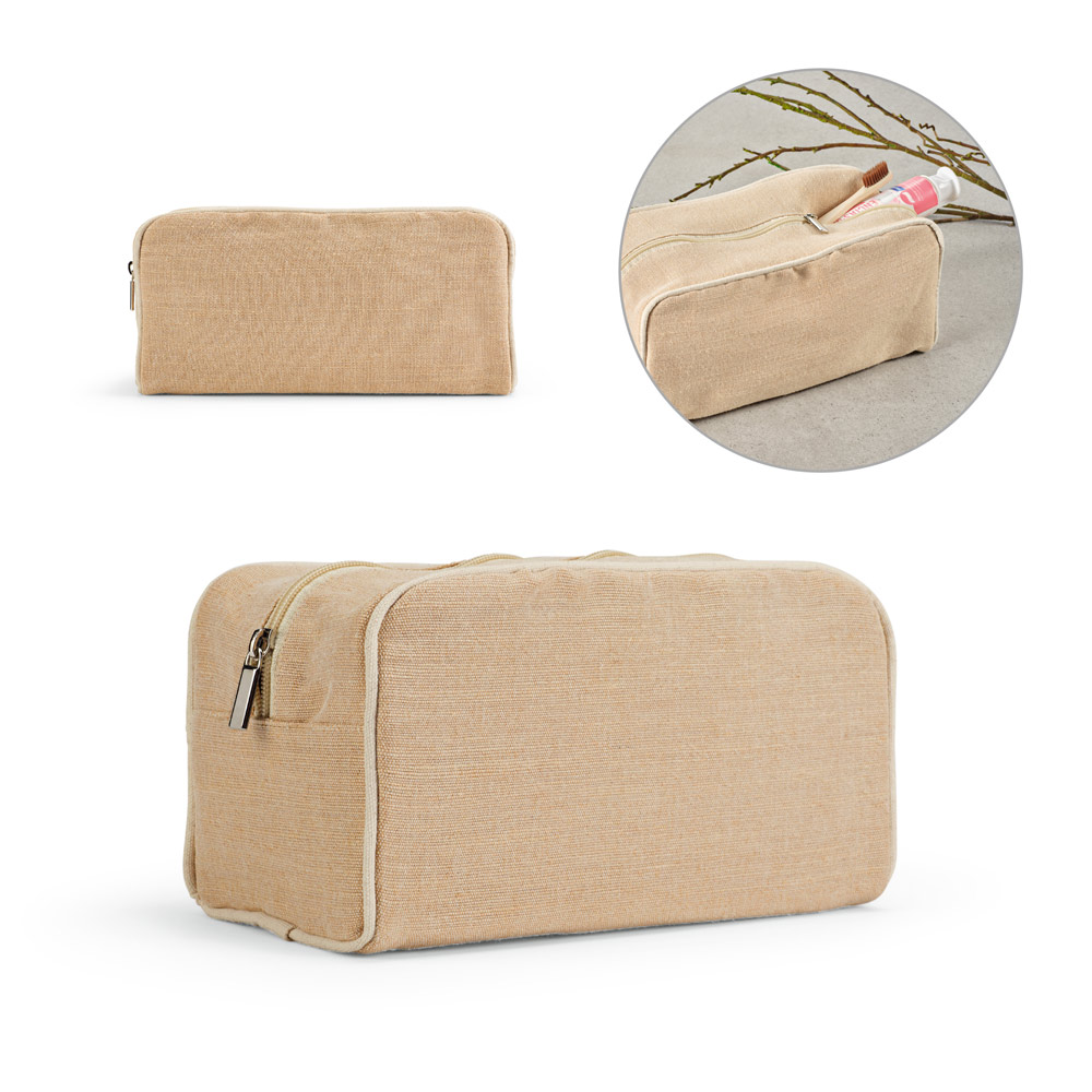 RD  92324-Bolsa de cosméticos Personalizada em juco e polister reciclado | Monte-Azul-Paulista-SP