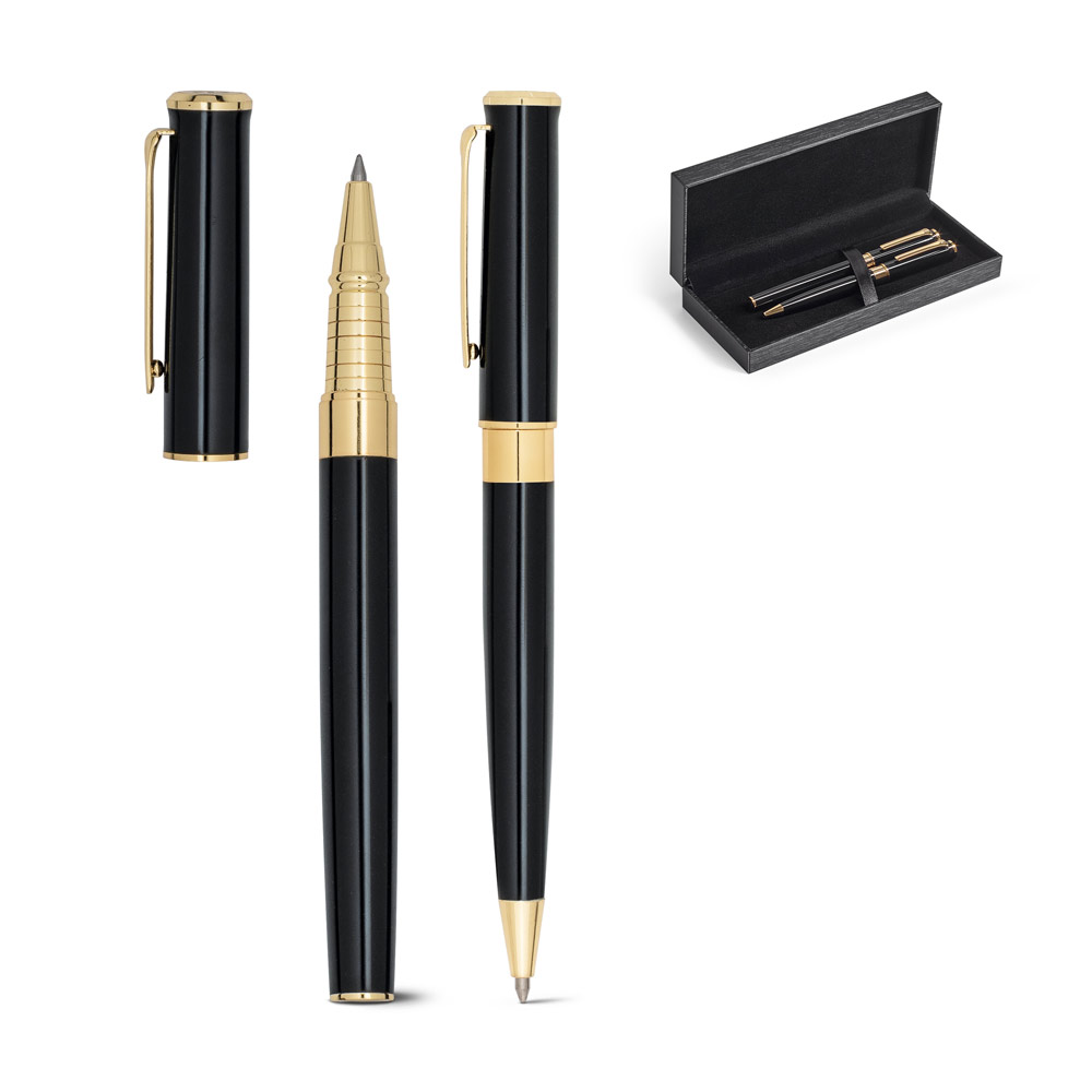 RD 81146-Conjunto de canetas personalizadas roller e esferográfica | Trindade-GO