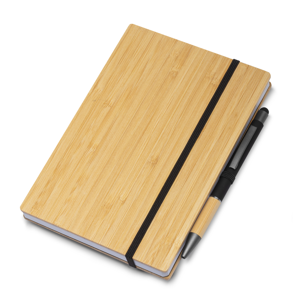RD 8100200-Caderno personalizado capa de bambu | Porto-Barreiro-PR