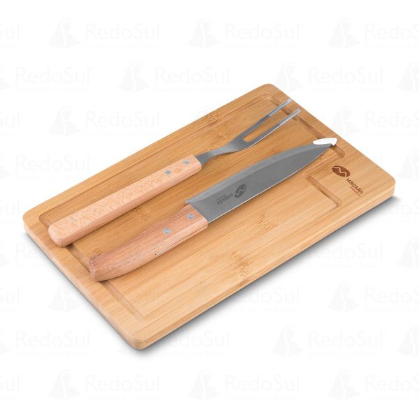 RD 812200-Kit Churrasco Personalizado de Bambu com 3 Peças em Conchal-SP