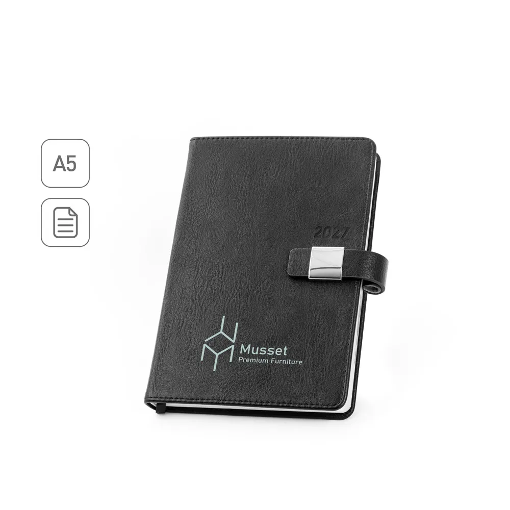 Agenda personalizada 21 x 15 cm com fecho magnético