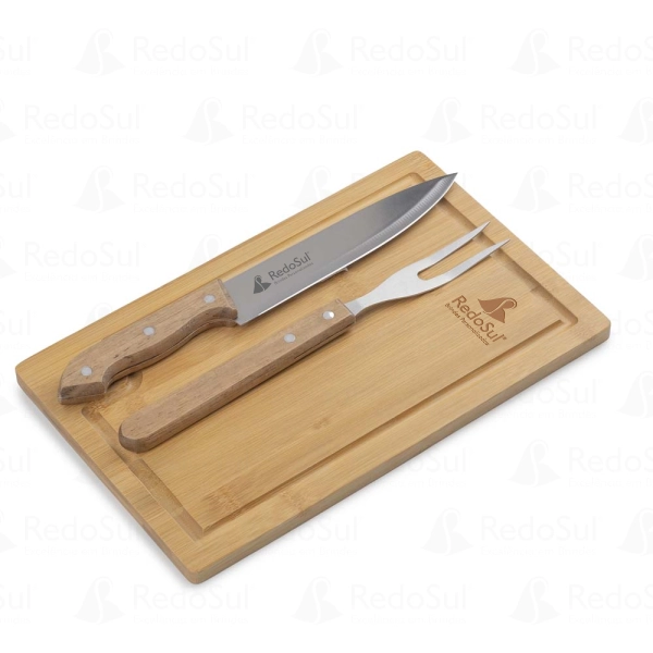 RD 812200-Kit Churrasco Personalizado de Bambu com 3 Peças