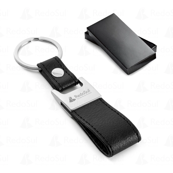 RD 93353-Chaveiro personalizado em couro sintético