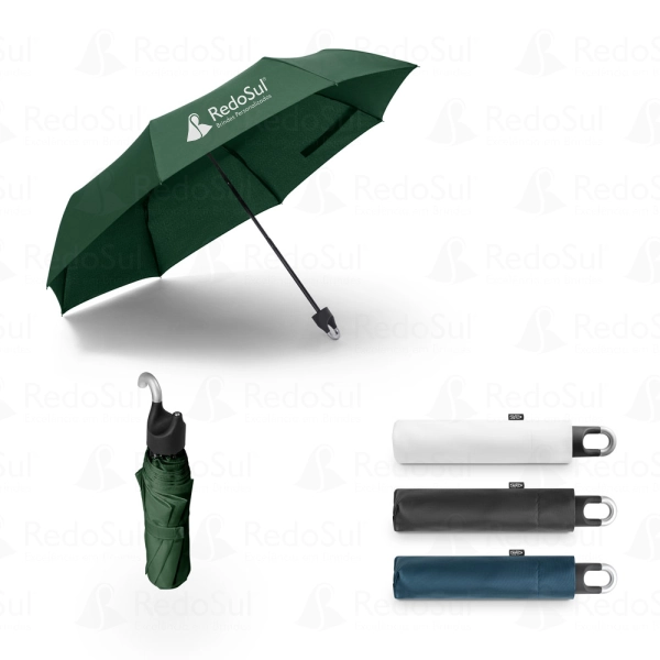 Guarda-chuva dobrável personalizado de 21'' em poliéster reciclado pongee 190T