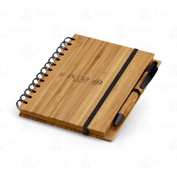 RD 93485-Caderno em Bambu Personalizado 18 x 13,5 cm em Soledade-RS