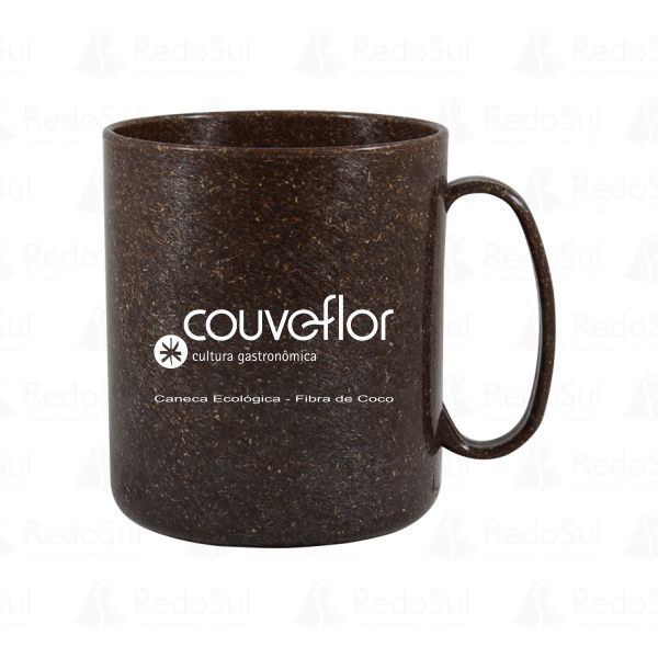 Caneca em Fibra de Coco redonda Personalizada 400 ml