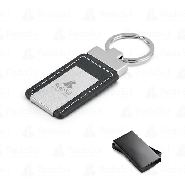 RD 93156-Chaveiro Personalizado em couro sintético e metal