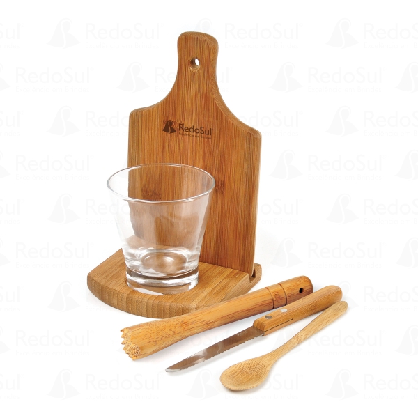 RD 7000463-Kit Para Caipirinha Personalizado Em Bambu em Monte-Azul-Paulista-SP