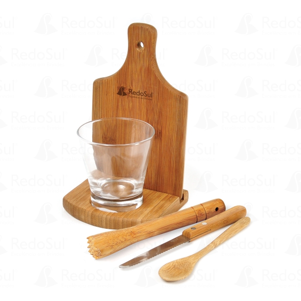 RD 7000463-Kit Para Caipirinha Personalizado Em Bambu em Juatuba-MG