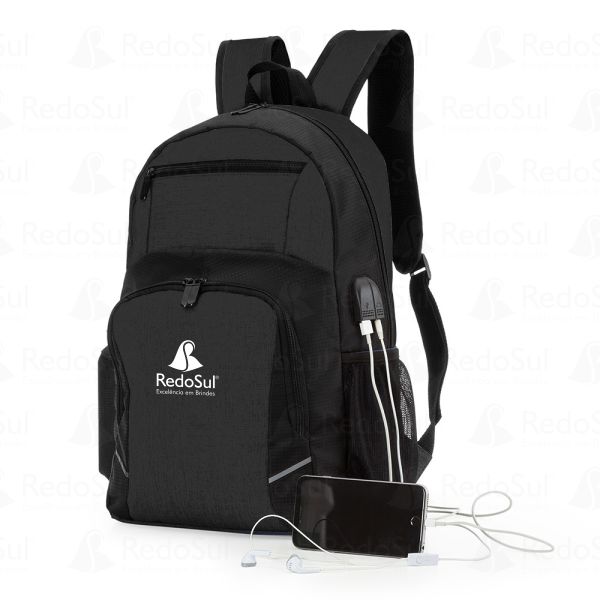 RD 8130080-Mochila Personalizada para Notebook com saída USB e Fone em Barra-Velha-SC