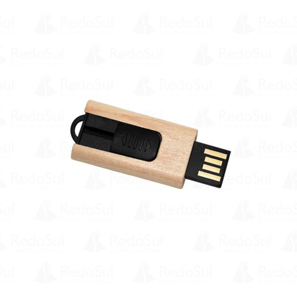 RD 839230-Pen Drive Personalizado Retrátil em Bambu | Cajamar-SP