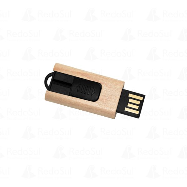 RD 839230 -Pen Drive  Personalizado Retrátil em Bambu | Sobral-CE