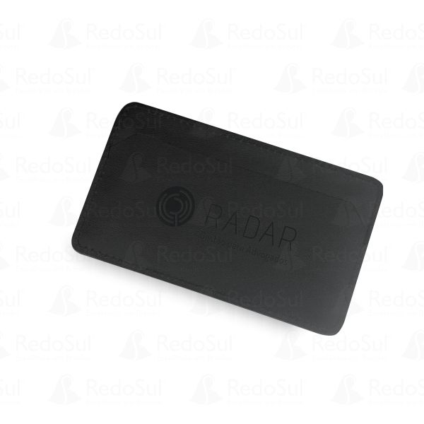 RD 8108158-Porta Cartão em Couro Legítimo Personalizado em Curitibanos-SC
