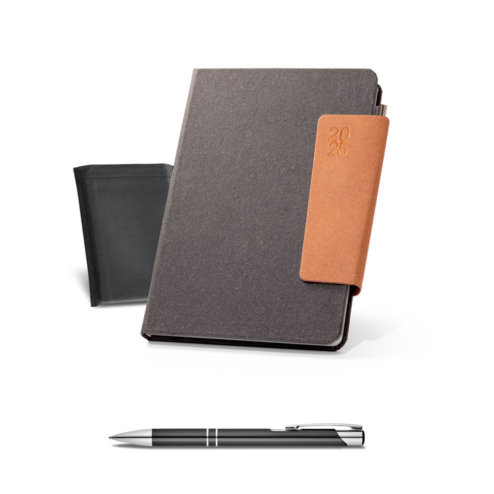 RD 66217- Agenda semanal personalizada em pele reciclada tamanho 25 x 18 cm | Cascavel-PR